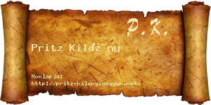 Pritz Kilény névjegykártya